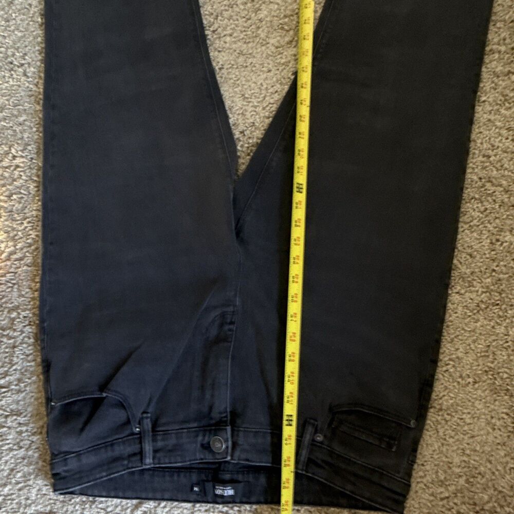 Hudson Women’s Black Dark Wash Denim Straight Jeans Stretch Pockets Size 14 - Picture 11 of 15